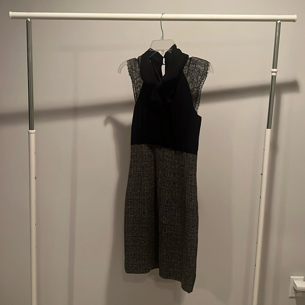 Max and Cleo black and grey tweed dress